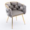Luxury modern simple leisure velvet single sofa chair bedroom lazy person household dresser stool manicure table back chair gray