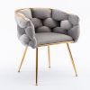 Luxury modern simple leisure velvet single sofa chair bedroom lazy person household dresser stool manicure table back chair gray