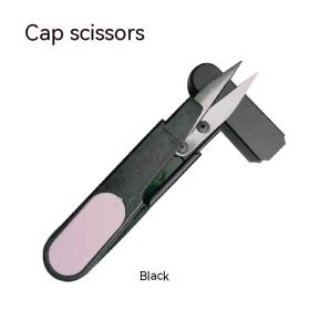 U-shaped Fish Wire Scissors With Cover (Color: Black)