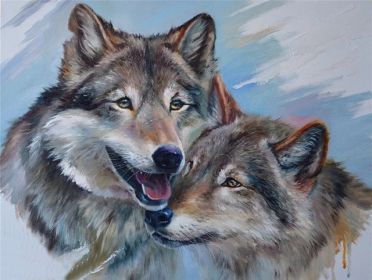 Couple Wolf Animal Landscape Diamond Painting (Option: Style17)