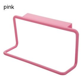 Cabinet Door Back Single-Rod Towel Rack Plastic Seamless Rag Rack Towel Bar (Option: Pink-190mm)