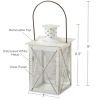 LUMINOUS WHITE LANTERN TEA LIGHT HOLDER - MEDIUM