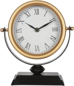 Vintage Gold Analog Battery Operated Small Retro Mini Desk & Mantel Clock for Bedroom Living Room Office Home Decor Table Top