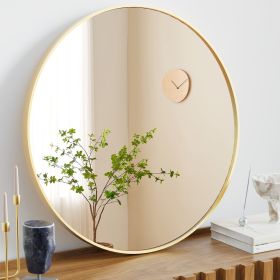 Round Wall Mirror,Bathroom Mirror Shatterproof with Hook,HD Anti-Fog for Over Sink,Entryway,Bedroom,Vanity,Gold/Black,20/24/30 Inch