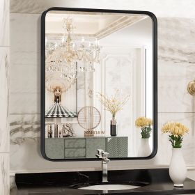 Bathroom Mirror 36"x 24" Wall Mirror with Rectangular Metal Frame, Black