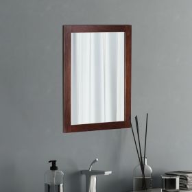 1Pc Wall Mount Mirror 11.8x15.7Inch Wood-Like Frame Rectangle Modern Hanging Mirror for Bathroom Bedroom Living Room