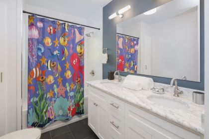 Fabric Shower Curtain, Colorful Deep Ocean Sea
