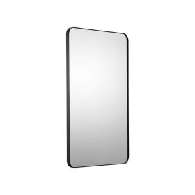 Wall Mounted Makeup Mirror, 0.15" Thick, 24" x 36" Mirror with Aluminium Alloy Frame & Explosion-Proof Film