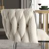 COOLMORE Leisure Dining Chairs Accent Chair Velvet Accent Lounge Chair With Metal Feet 2PC/SET