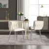 COOLMORE Leisure Dining Chairs Accent Chair Velvet Accent Lounge Chair With Metal Feet 2PC/SET