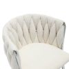 COOLMORE Leisure Dining Chairs Accent Chair Velvet Accent Lounge Chair With Metal Feet 2PC/SET