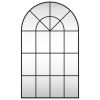 Wall Mirror Black 23.6"x39.4" Arch Iron