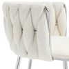 COOLMORE Leisure Dining Chairs Accent Chair Velvet Accent Lounge Chair With Metal Feet 2PC/SET