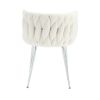 COOLMORE Leisure Dining Chairs Accent Chair Velvet Accent Lounge Chair With Metal Feet 2PC/SET